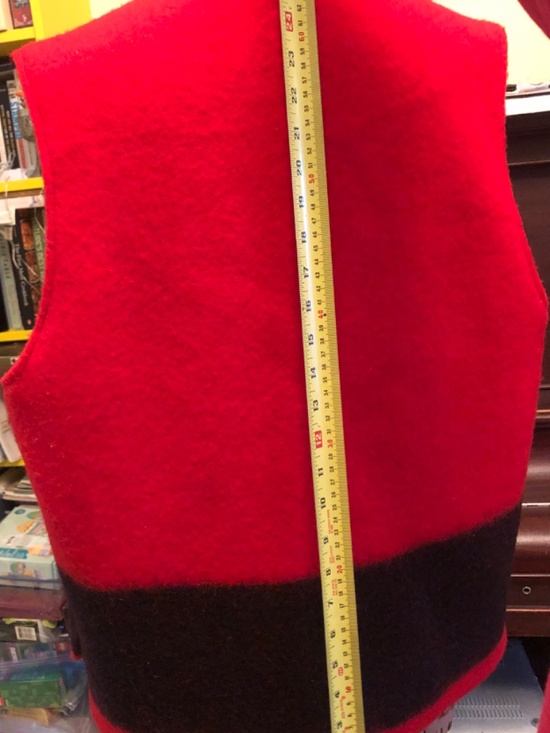 Rare Red Vintage 60s Pure Wool HBC Point Blanket Vest - Picture 5 of 7